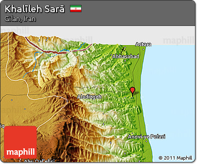 Physical 3D Map of Khalīleh Sarā