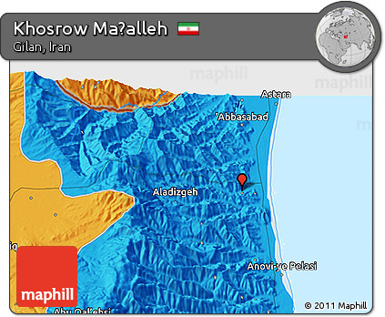 Political 3D Map of Khosrow Maḩalleh