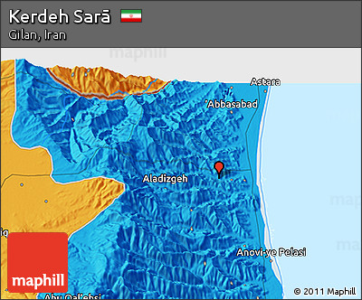 Political 3D Map of Kerdeh Sarā