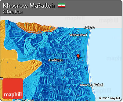 Political 3D Map of Khosrow Maḩalleh