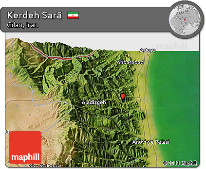 Satellite 3D Map of Kerdeh Sarā