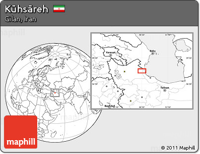 Blank Location Map of Kūhsāreh