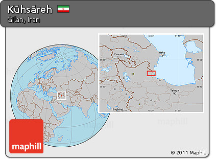 Gray Location Map of Kūhsāreh