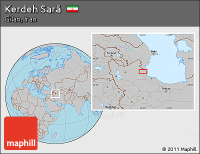 Gray Location Map of Kerdeh Sarā