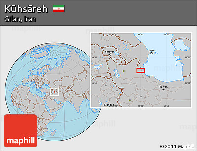 Gray Location Map of Kūhsāreh