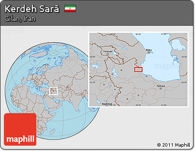 Gray Location Map of Kerdeh Sarā