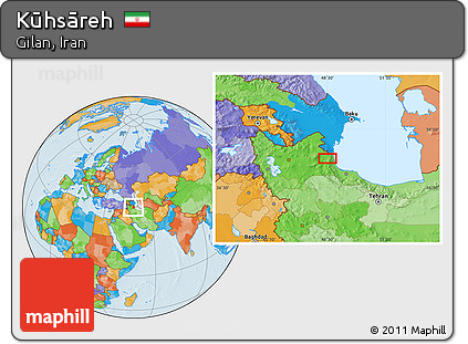 Political Location Map of Kūhsāreh