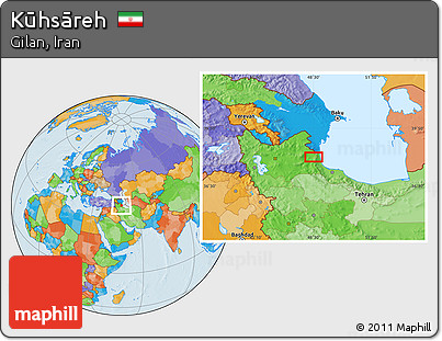 Political Location Map of Kūhsāreh