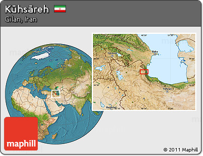 Satellite Location Map of Kūhsāreh