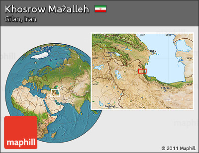 Satellite Location Map of Khosrow Maḩalleh