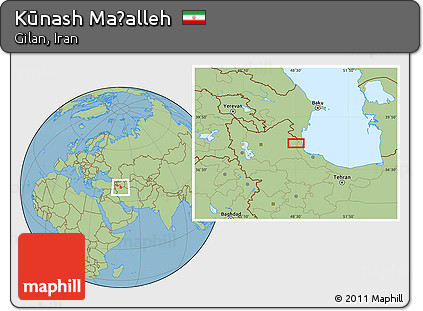 Savanna Style Location Map of Kūnash Maḩalleh