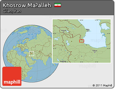Savanna Style Location Map of Khosrow Maḩalleh