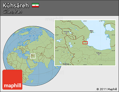 Savanna Style Location Map of Kūhsāreh