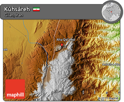 Physical Map of Kūhsāreh