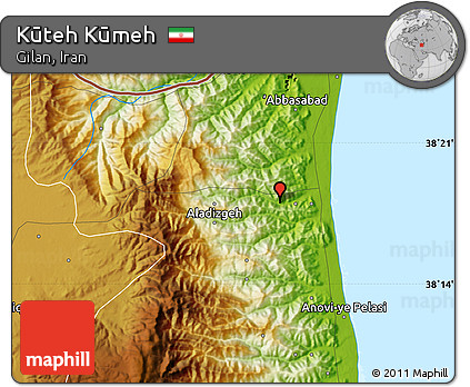 Physical Map of Kūteh Kūmeh