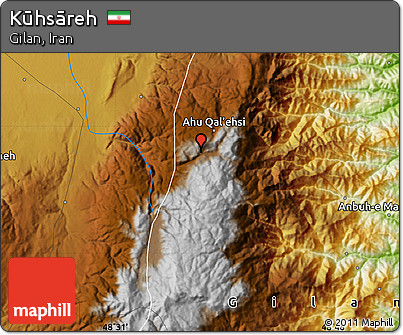 Physical Map of Kūhsāreh