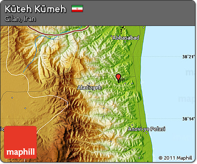 Physical Map of Kūteh Kūmeh