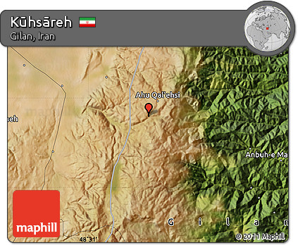 Satellite Map of Kūhsāreh