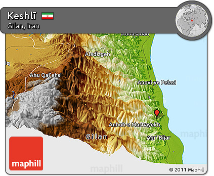 Physical Panoramic Map of Keshlī