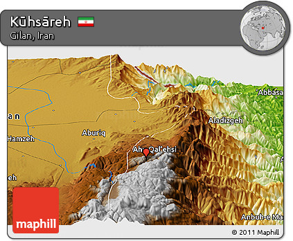 Physical Panoramic Map of Kūhsāreh