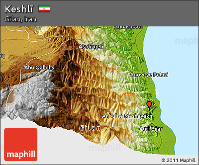 Physical Panoramic Map of Keshlī