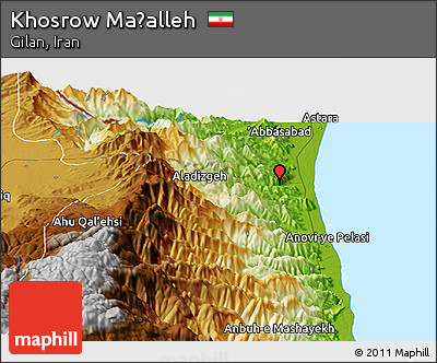 Physical Panoramic Map of Khosrow Maḩalleh