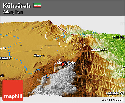 Physical Panoramic Map of Kūhsāreh