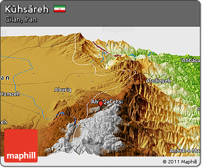 Physical Panoramic Map of Kūhsāreh