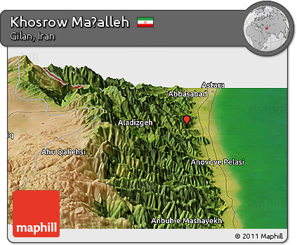 Satellite Panoramic Map of Khosrow Maḩalleh
