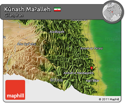 Satellite Panoramic Map of Kūnash Maḩalleh