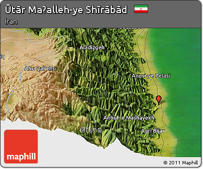 Satellite Panoramic Map of Ūtār Maḩalleh-ye Shīrābād