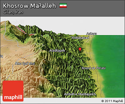 Satellite Panoramic Map of Khosrow Maḩalleh