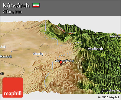 Satellite Panoramic Map of Kūhsāreh