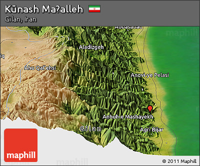 Satellite Panoramic Map of Kūnash Maḩalleh