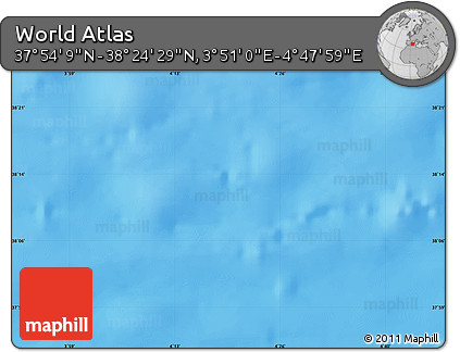 Physical Map of the Area around 38° 9' 19" N, 4° 19' 30" E