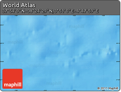 Physical Map of the Area around 38° 9' 19" N, 4° 19' 30" E