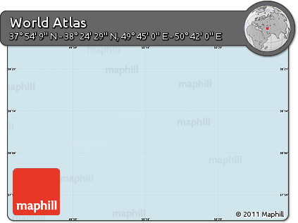 Physical Map of the Area around 38° 9' 19" N, 50° 13' 30" E