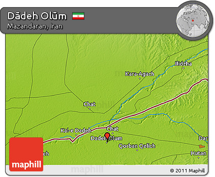Physical 3D Map of Dādeh Olūm