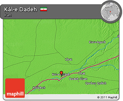 Political 3D Map of Kāl-e Dadeh
