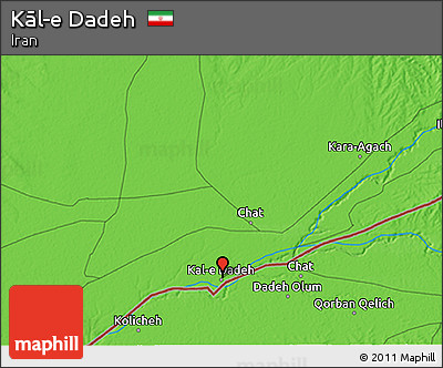 Political 3D Map of Kāl-e Dadeh