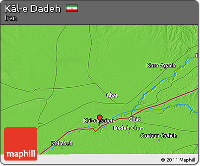 Political 3D Map of Kāl-e Dadeh