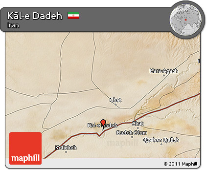 Satellite 3D Map of Kāl-e Dadeh