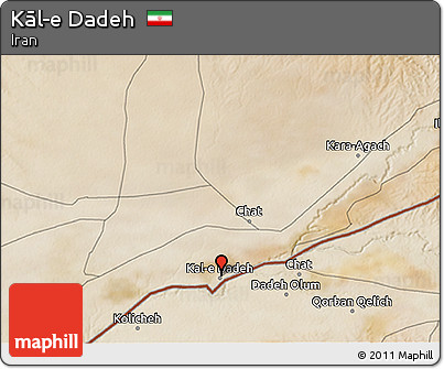 Satellite 3D Map of Kāl-e Dadeh