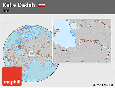 Gray Location Map of Kāl-e Dadeh