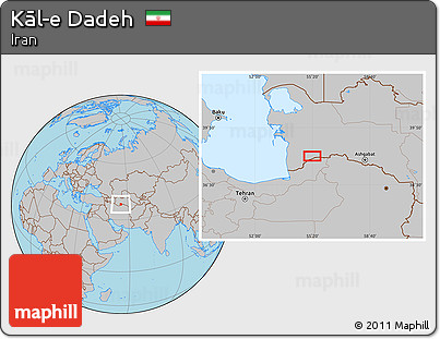 Gray Location Map of Kāl-e Dadeh