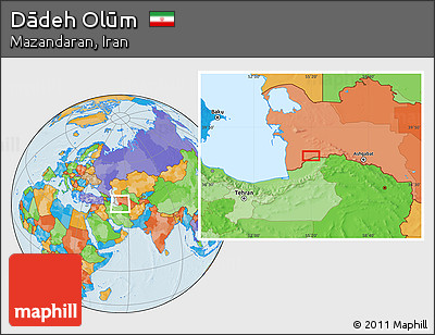 Political Location Map of Dādeh Olūm
