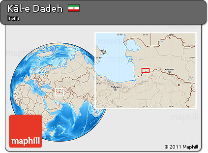 Shaded Relief Location Map of Kāl-e Dadeh