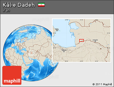 Shaded Relief Location Map of Kāl-e Dadeh