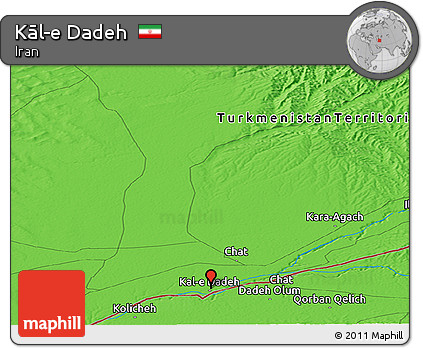 Political Panoramic Map of Kāl-e Dadeh