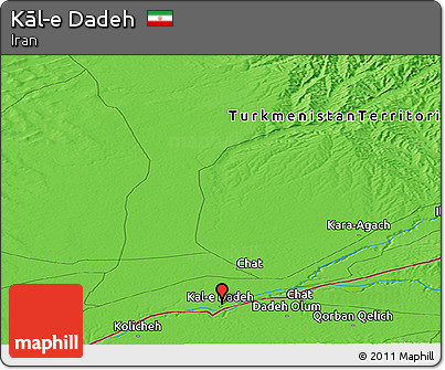 Political Panoramic Map of Kāl-e Dadeh